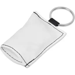 Hoppla Aquila Polyester Keyring Pouch with Cleaning Cloth Solid White Closed